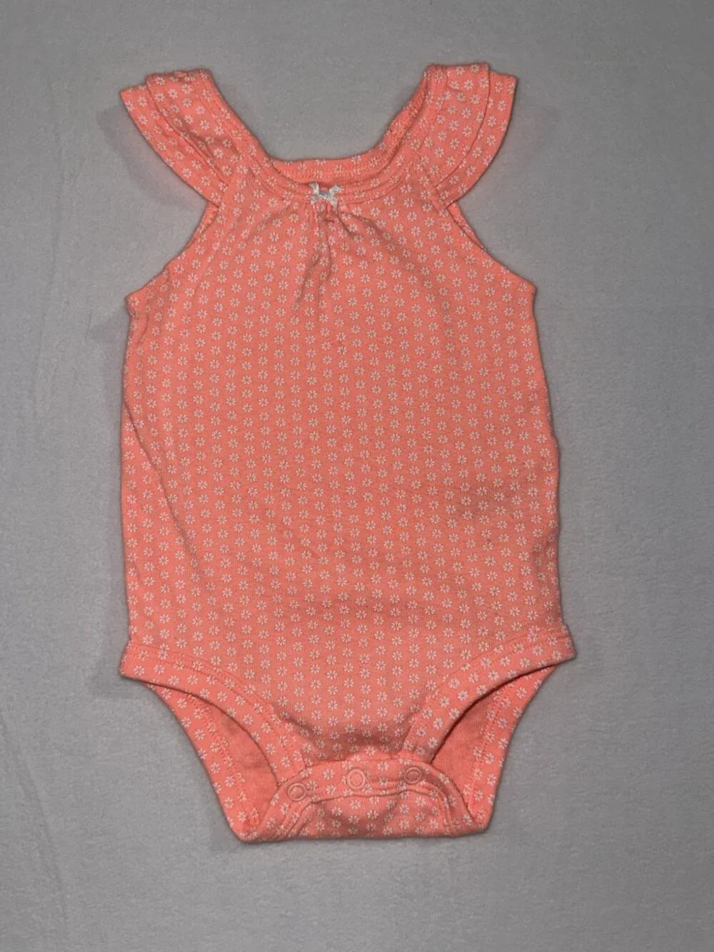 Carter’s Baby Girl Outfit Set | Coral Onesie + Footed Pants | Size 6M